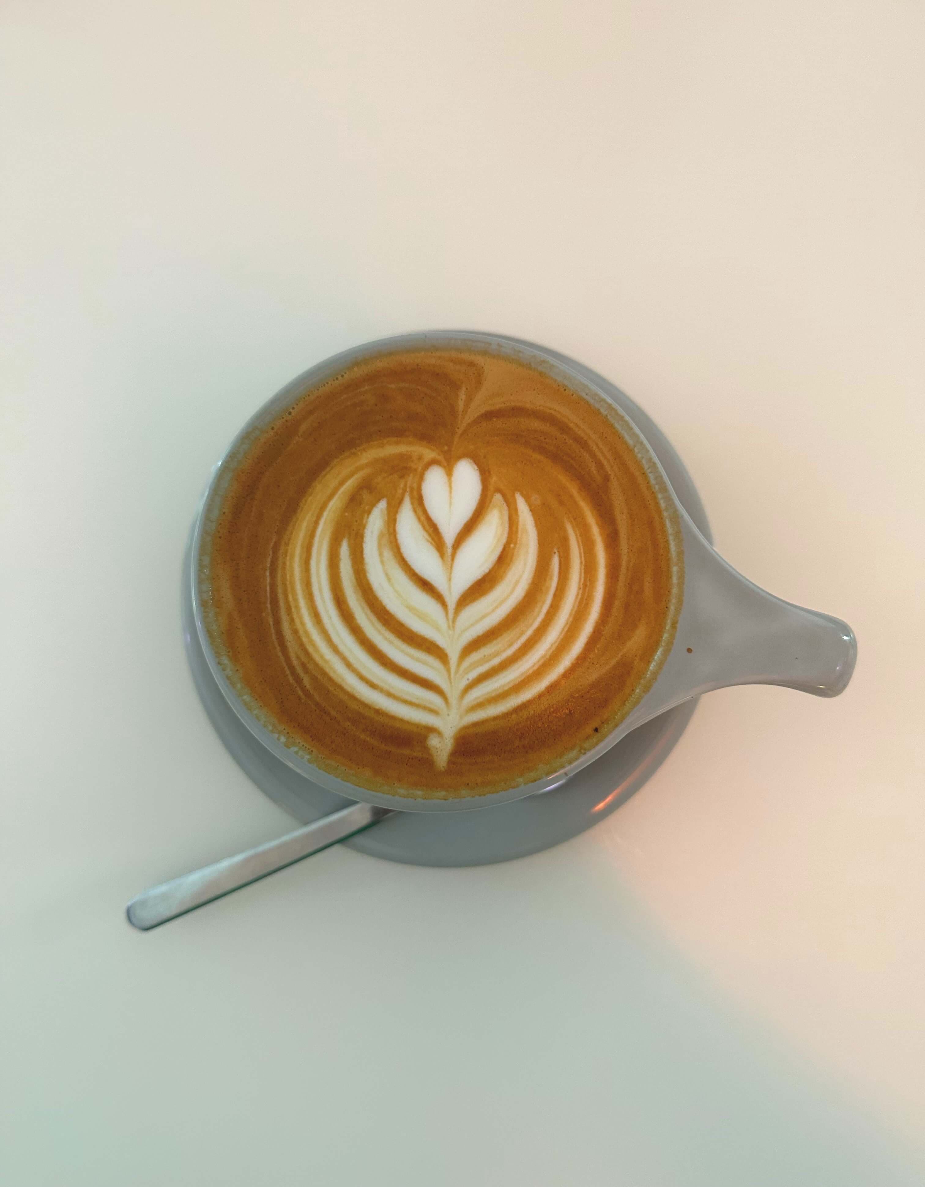 Cappucino in a coffee shop in Puerto Rico.