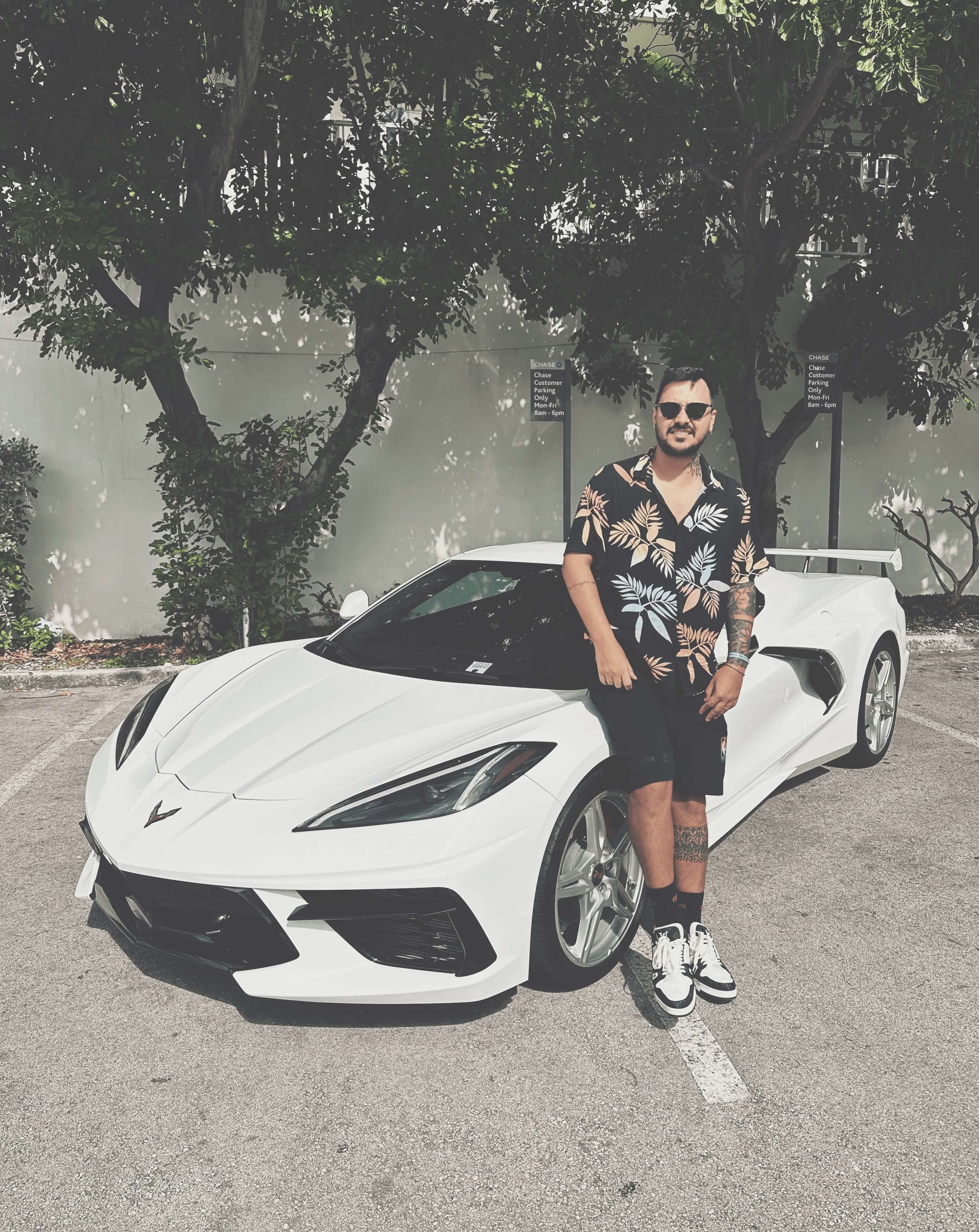 Me driving Corvette C8, Miami, Florida.